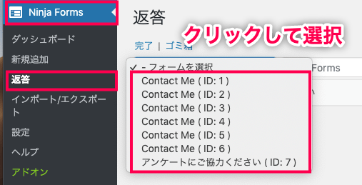 Ninja Forms_データのダウンロード