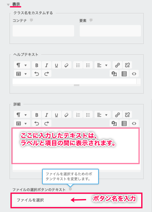 ninja-forms-uploads_サイド＞Ninja Forms＞空白のフォーム＞ファイルを選択ボタン＞詳細設定-表示