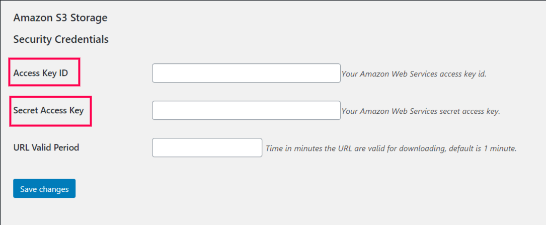 Amazon S3 ストレージ for WooCommerce設定2