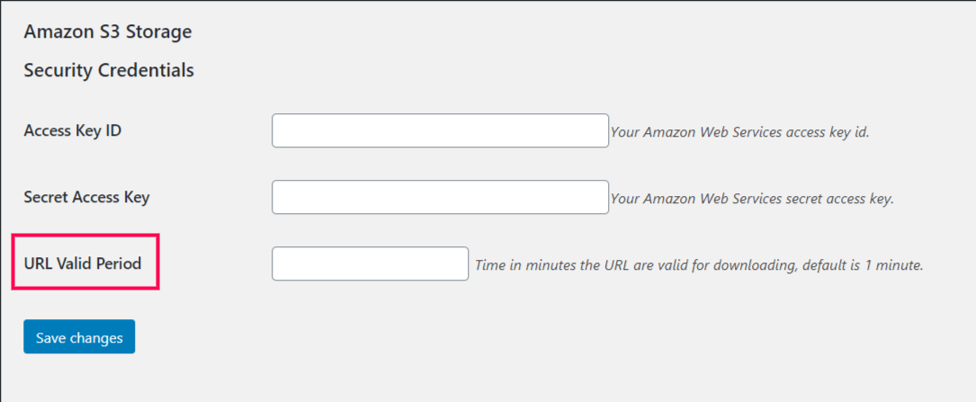 Amazon S3 ストレージ for WooCommerce設定3