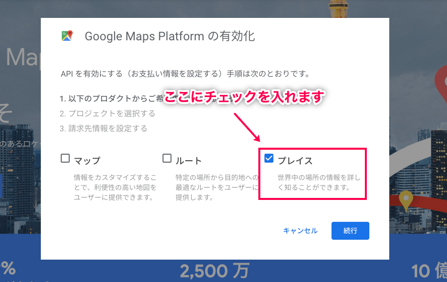 WordPress ビジネスレビュー プレイスにチェック